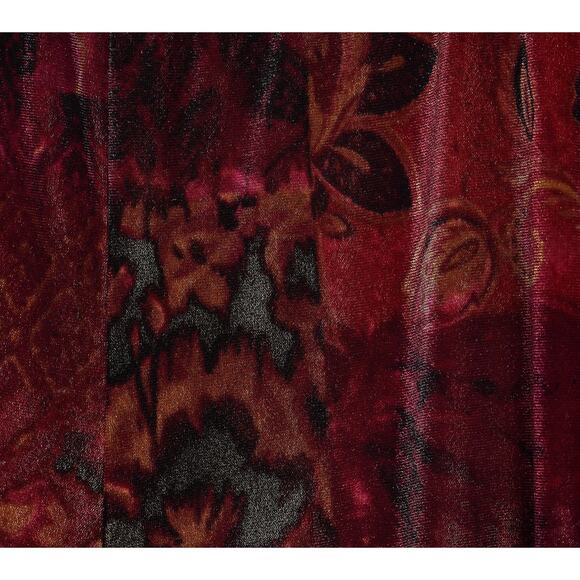 Susan Graver Printed Stretch Velvet Pull-On Pants Berry Amber XS New - Picture 3 of 8